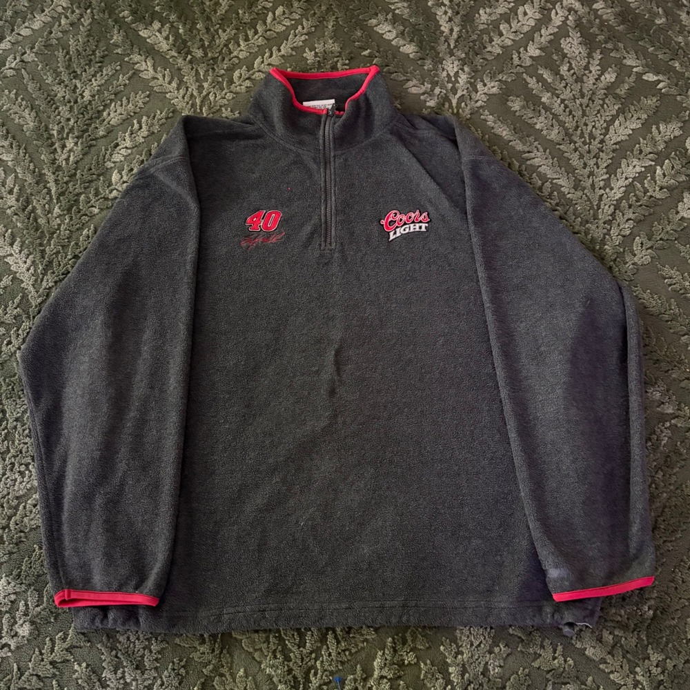 Chase Authentics Coors Light Sterling Marlin 40 Fleece Quarter Zip Gray L